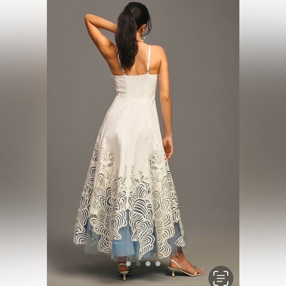 Anthropologie NWT Geisha Designs Cutwork A-Line Maxi Dress size L. - Picture 3 of 15